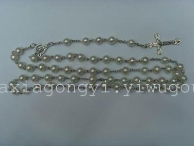 Pearl necklace cross necklace European and American style fashion fashion necklace
