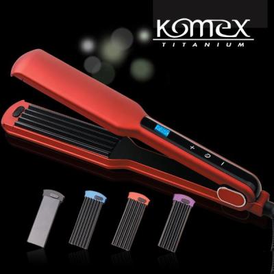  4 In 1 Interchangeable Plate Hair Straightener And Hair Crimper With 3 Crimping Plates 1 Straightening Plate