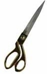 Stainless Steel Alloy Clothing Scissors, Golden Handle