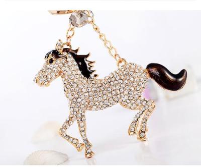 Twelve zodiac horse drill diamond Keychain alloy diamond jewelry pendant pendant package decoration