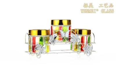 Wen Mei printing rainbow storage pot dried fruit snacks tea pot glass sealing can bring shelves