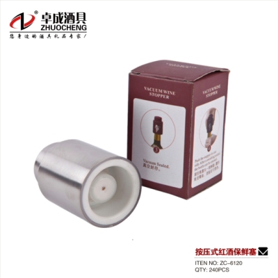Stainless Steel Press Vacuum Wine Wine Accessories Vacuum Stopper Red Wine Keep Fresh Stopper Factory Direct Sales