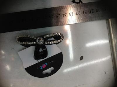 7 cm real diamond hair clip jewelry