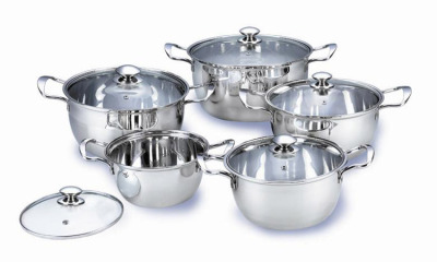 Stainless Steel American-Style 10-Piece Pot Set