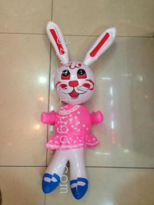 Inflatable toys, PVC material manufacturers selling cartoon rabbits with big flower