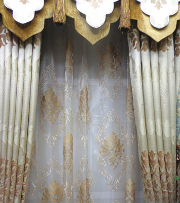 High-End Luxury European-Style Light Color Rich Window Screen Curtain