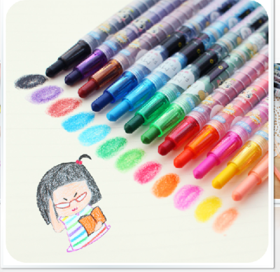 Creative stationery crayons on lovely cartoon crayons on Korean children non-toxic washing
