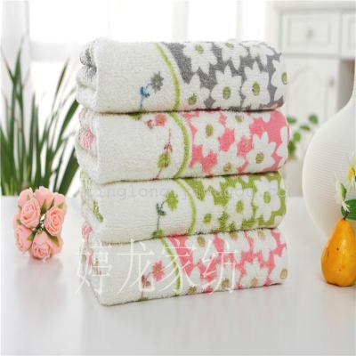 Towel wholesale cotton washcloth small flower print towel washcloth washing towel cotton towel 