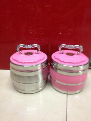 Stainless Steel Kitchenware Stainless Steel Color Double Layer Lunch Box