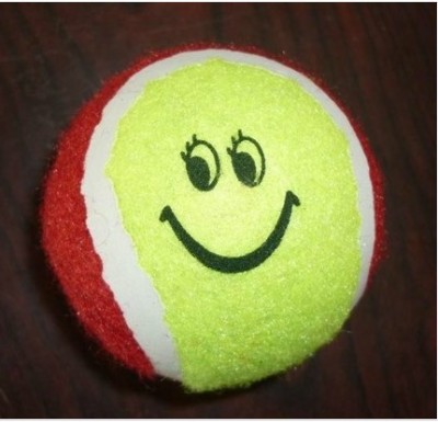 Two-tone smiley face pet tennis ball