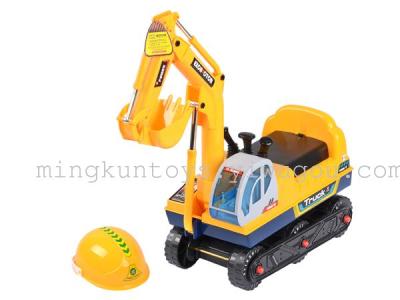 218 electric RC rechargeable child glide can take a ride on stroller Walker excavator toy yellow