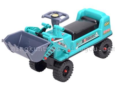 258 child glide Walker mining excavators can take a ride on stroller toy blue