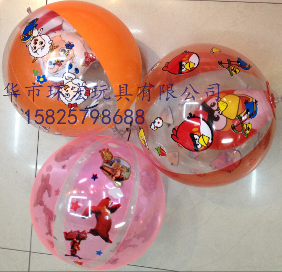 充气pvc卡通动物球中球  厂家直销