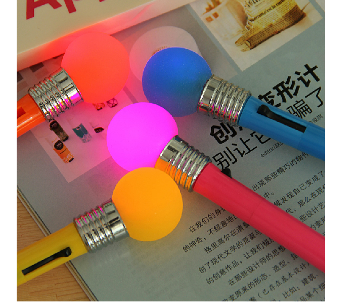 学生办公文具 一敲就亮韩国创意可爱玩具笔 广告圆珠笔