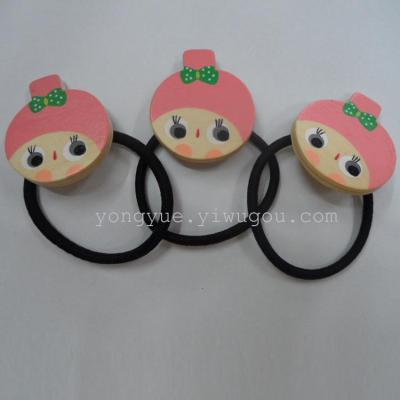 New Korean hair accessories head black hair wooden doll headdress hair ring hair rope wholesale manufacturers direct sales