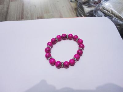 Fashionable fluorescent rose, rose, turquoise bracelet