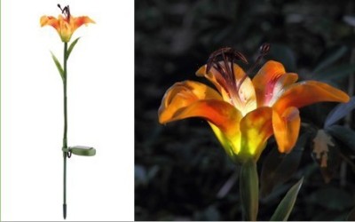 Solar Led Anti-Real Lily, Led Garden Lamp, Insertion Pole Lamp Ground Plug Lamp XY-F09