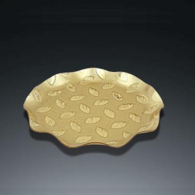 005 Golden leaf fruit plate