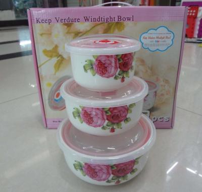 Porcelain Sealed Freshness Bowl Three-Piece Set