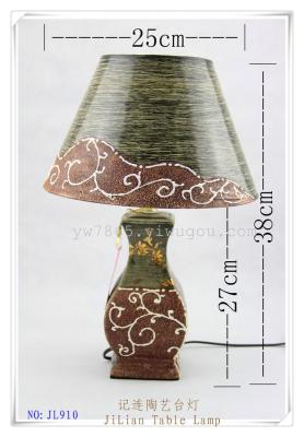 Number J910 ceramic table lamp round Bell bedroom table lamp