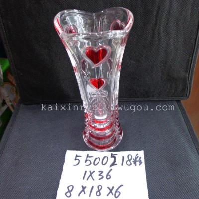 Supply 518 single Crystal glass Vases 8 cm in height 18 cm in base 6 cm