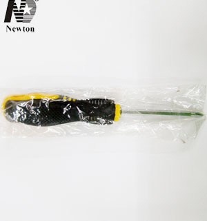 Screwdriver with black and yellow handle