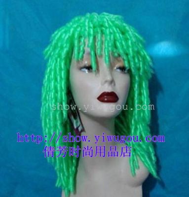 Green,NB hairstyles,Curly hair,Plastic wig