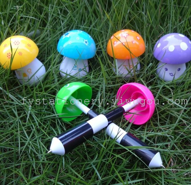 蘑菇伸缩笔 新奇特圆珠笔 表情卡通  学生文具 韩国文具批发 厂家直销