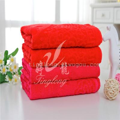 Wholesale towel cotton towel cotton Pillow Towel pillow pure red Jacquard pillow cover cotton towel 