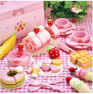 Pink bow imitation dessert party afternoon tea every house toy fruit box
