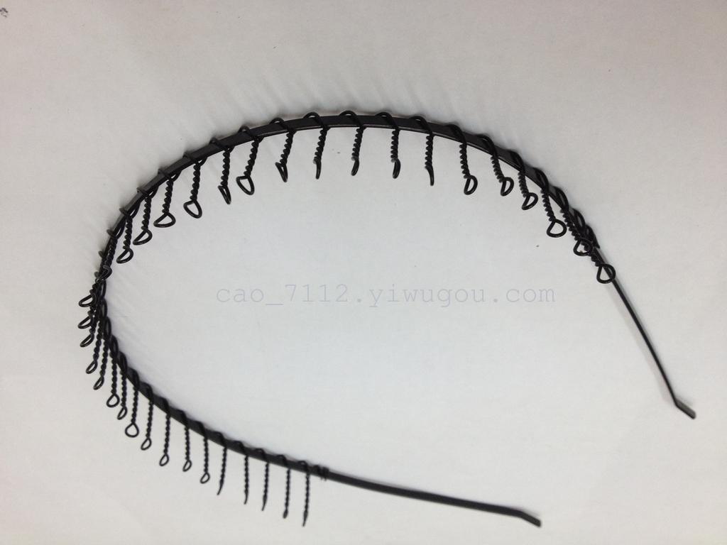 黑色金属发箍 发饰批发 多齿铁发箍 铁发卡 手工头箍