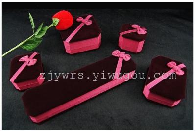 Small octagonal bows coioides flannelette jewelry boxes