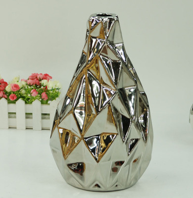 Gao Bo Decorated Home Ceramic vases ceramic vases Diamond Vase Vase Home Decoration plating process