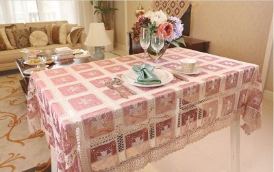 Yarn Embroidered Water Soluble Lace Tablecloth Rectangular Coffee Table Cloth Home Non-Slip Table Mat