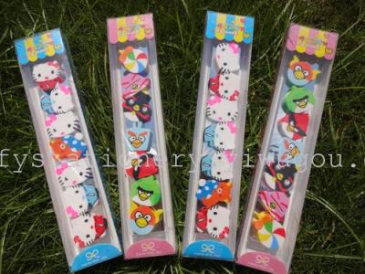 7PC PVC box animal Eraser Eraser animal shape cartoon children's stationery factory Yiwu small commodity ERASER