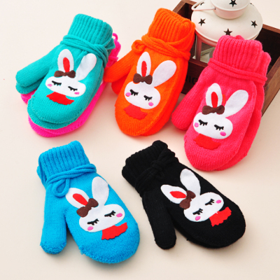 Korean cute rabbit bun double gloves factory direct wholesale