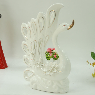 Gao Bo Decorated Home High-grade ceramic porcelain gilt swan swan houses ceramic gifts wedding room decorations