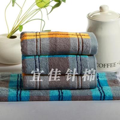 Yiwu counter real towel wholesale "factory direct" couple towels soft cotton Plaid towels absorb water
