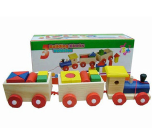 Supply three block trains new three block wagons/wooden toys puzzle