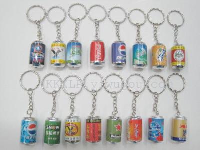 Cans Cola with Keychain Keyringnufacturers custoe wanglaoji pendant craft sprite drink wholesalers