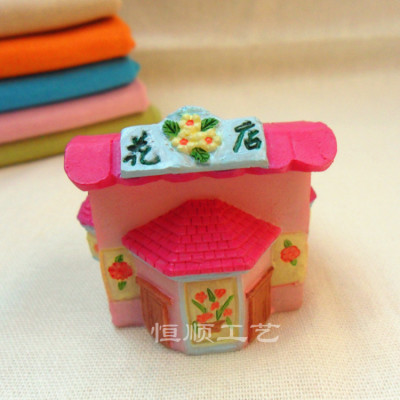New resin crafts sandbox sandset accessories flower shop small house model factory direct sales