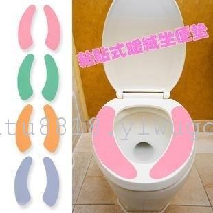 1374 Soft Cotton Flannel Surface Seamless Self-Adhesive Toilet Mat Washable and Repeated Use Random Bathroom