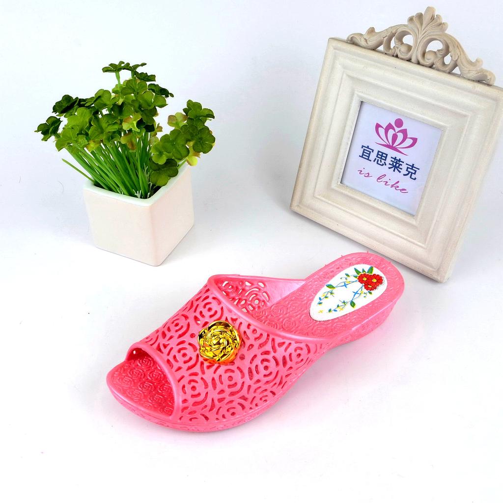 订单时尚高弹性吹气贴花女拖鞋