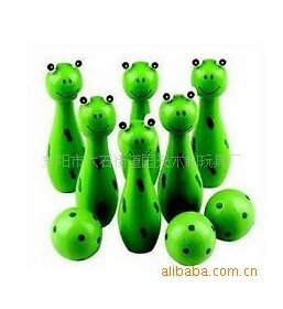 Supply bag bowling cow ants frog bees four children's puzzle wooden toys