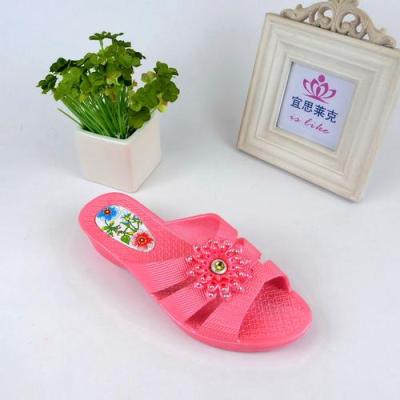 Order decals on fashionable high-elastic inflatable women slippers