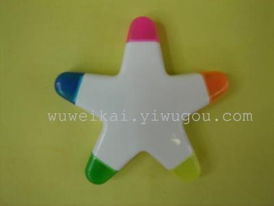 The five-pointed star [highlighter] using environmentally friendly inks, fluent, colourful