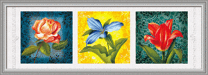 5D0139 flowers (5D cross stitch)