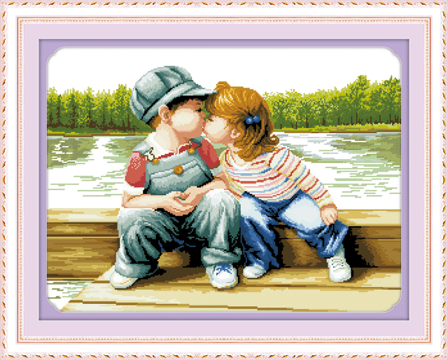 DIY embroidery handmade new sitting room DIY crafts cross stitch material package sweet couple 5D0132