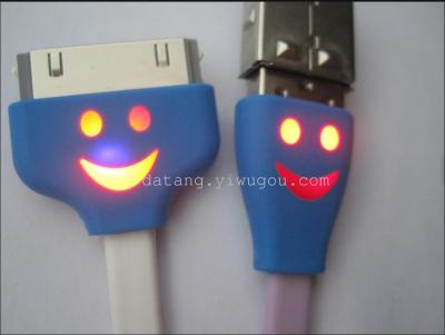 Iphone4s 4 Apple iPad2 iPad3 dedicated color data smiley data cable USB charging cable