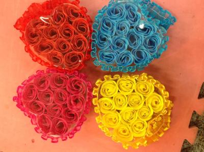 12 PVC boxes with lace soap flowers